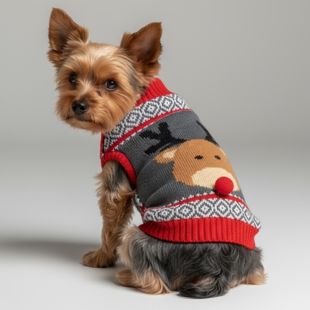 Rudolph the Red Nose Reindeer Knit Dog Sweater